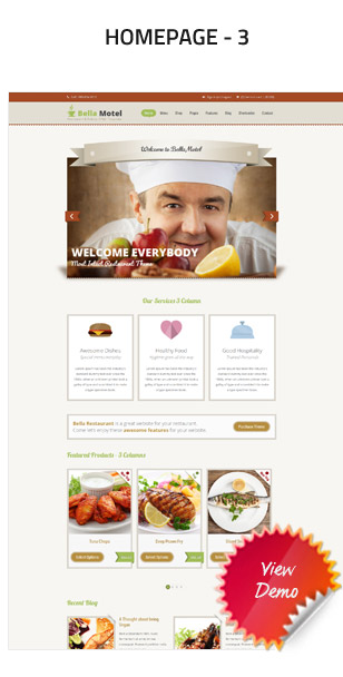 BellaMotel - Food, Restaurant Recipe HTML