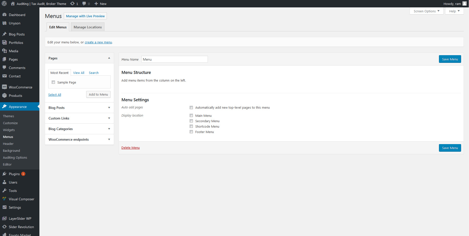   Adding & Organizing Menu Items