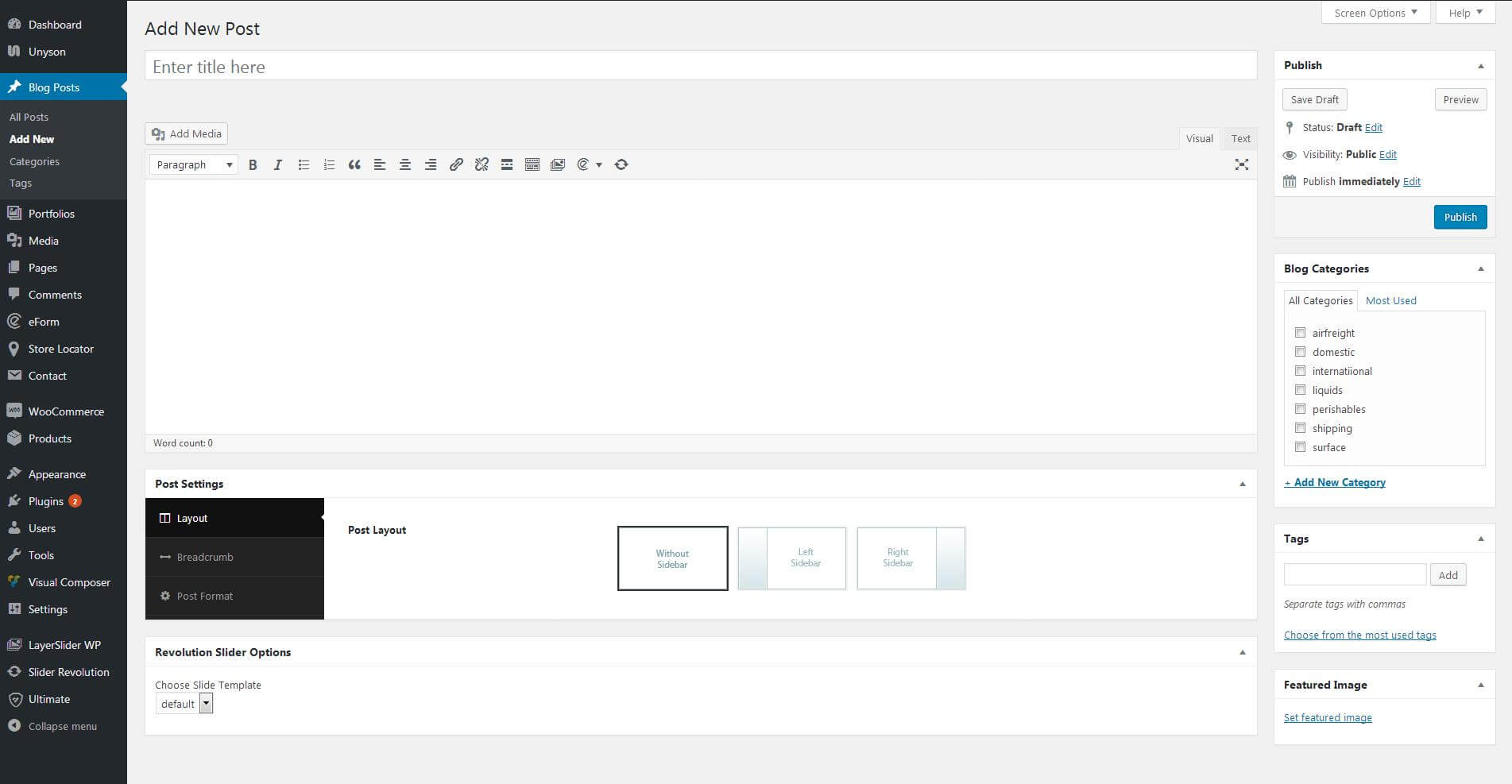 Blog Options
