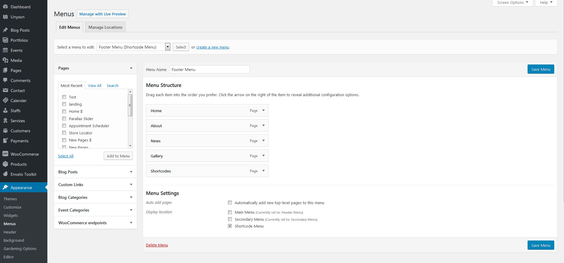   Adding & Organizing Menu Items
