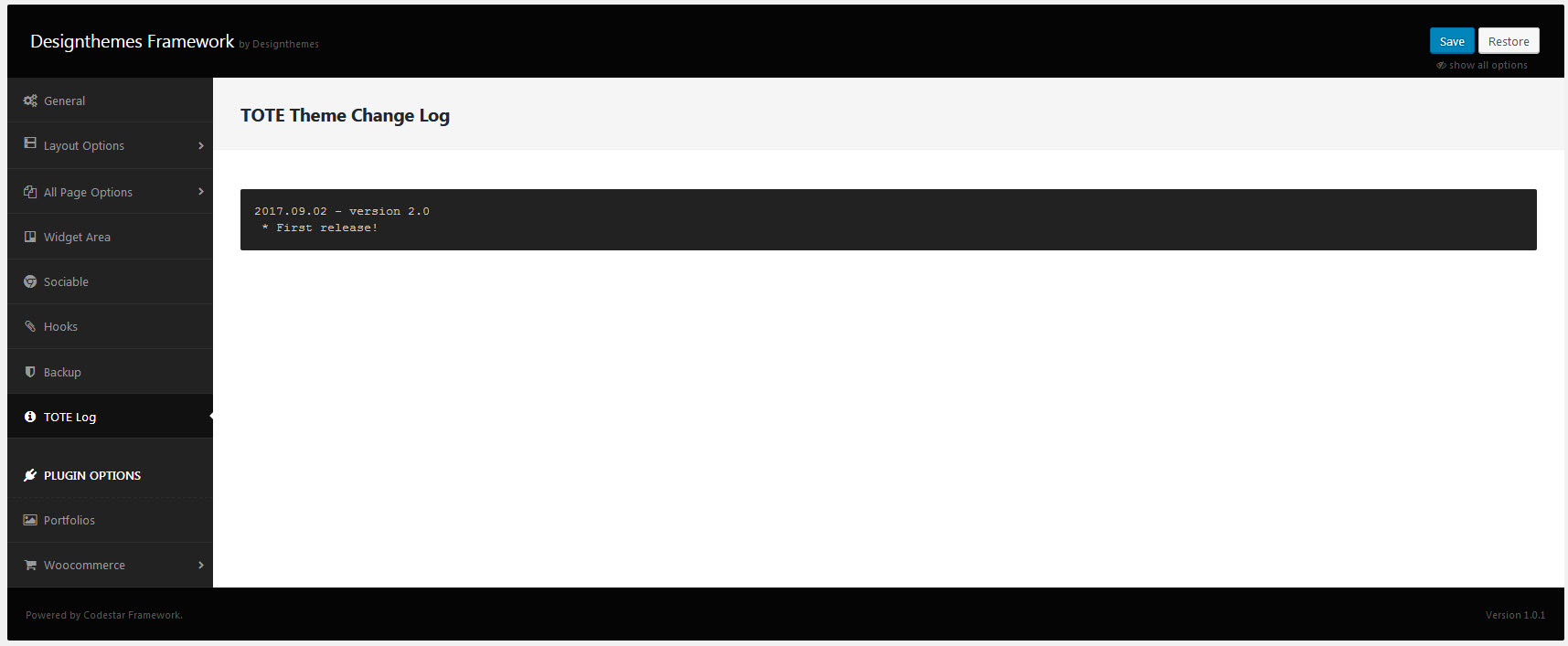 Theme Change Log