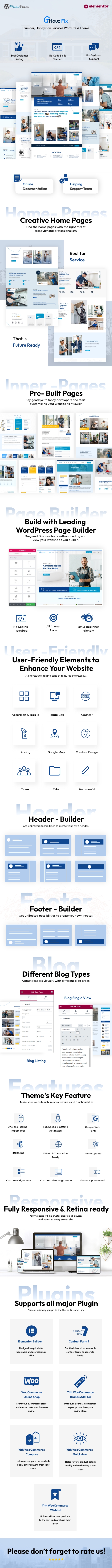 HouzFix - Plumber, Handyman Services WordPress Theme - 1