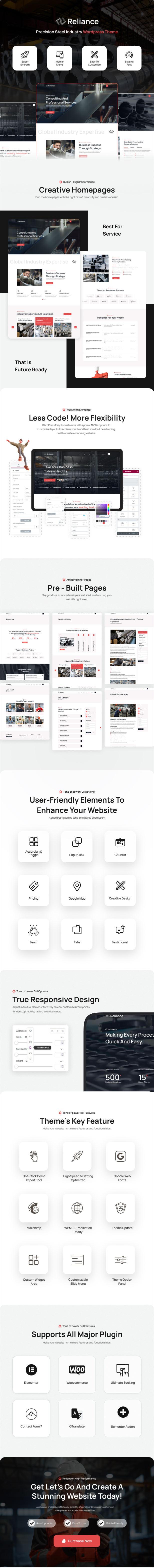 Reliance - Precision Steel Industry WordPress Theme - 1