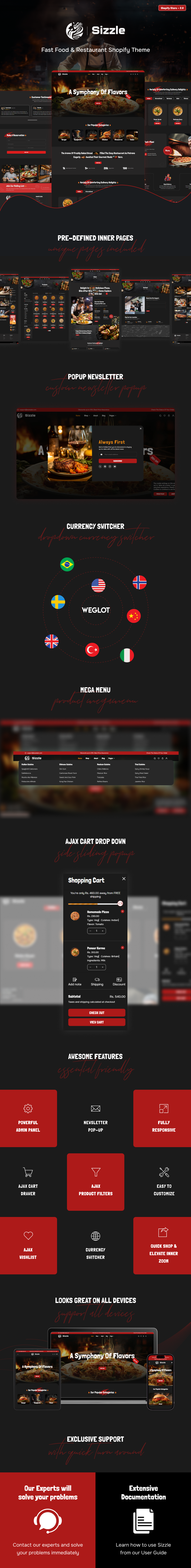 Sizzle - Fast Food & Restaurant Shopify Theme - 1