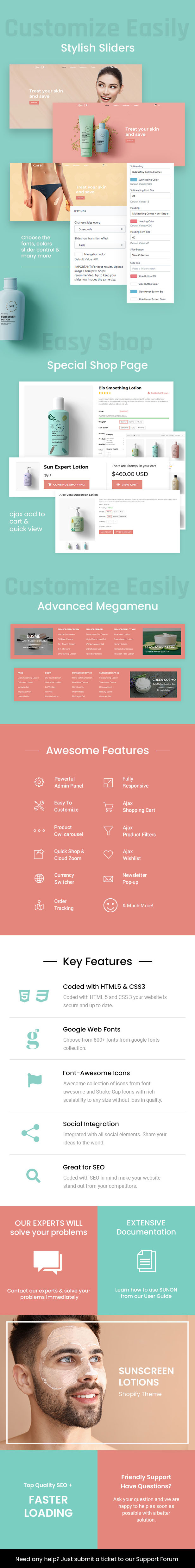 SunOn - Skin Care Products Shopify Theme