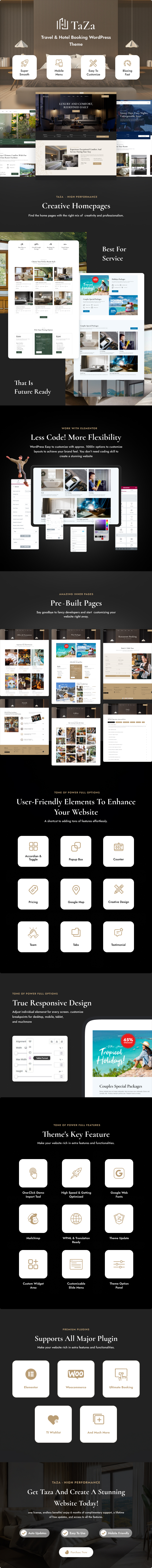 Taza - Travel & Hotel Booking WordPress Theme - 1