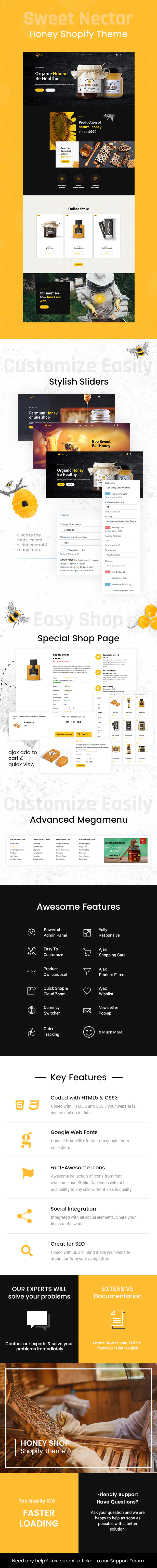 Theyni - Organic Food, Honey Shop Shopify Theme - 1