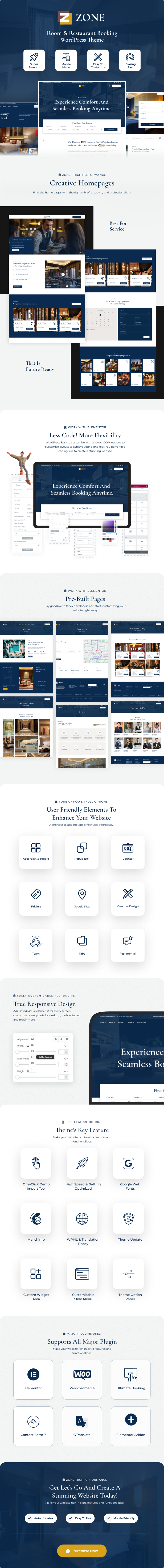 Zone - Room & Restaurant Booking WordPress Theme - 1